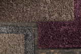Chandra Rugs Tyra 80% Polyester + 20% Cotton Hand-Woven Shag Rug Purple/Black/Pink 9' x 13'