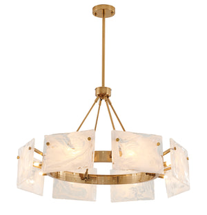 Bethel Gold Chandelier in Metal & Glass