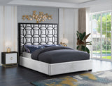 Taj Velvet / Engineered Wood / Steel / Foam Contemporary White Velvet Queen Bed - 65.5" W x 85.5" D x 65" H