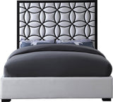 Taj Velvet / Engineered Wood / Steel / Foam Contemporary White Velvet Queen Bed - 65.5" W x 85.5" D x 65" H