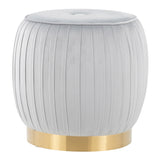 Tania Glam Ottoman in Gold Steel and Silver Velvet by LumiSource