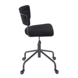 Tania Contemporary Task Chair in Black Metal and Black Velvet by LumiSource