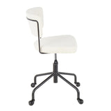 Tania Contemporary Task Chair in Black Metal and Cream Velvet by LumiSource