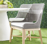 Essentials for Living Woven Tapestry Outdoor Dining Chair - Set of 2 6850.DOV/WHT/GT