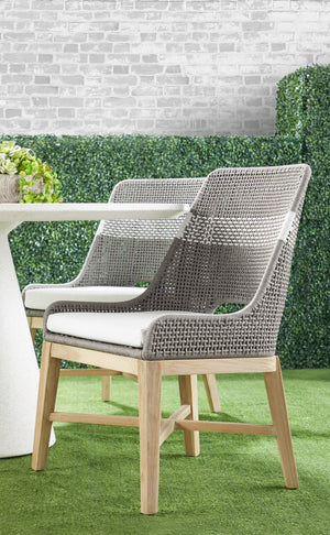 Essentials for Living Woven Tapestry Outdoor Dining Chair - Set of 2 6850.DOV/WHT/GT