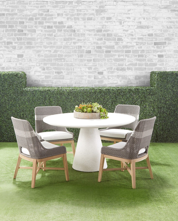 Essentials for Living Woven Tapestry Outdoor Dining Chair - Set of 2 6850.DOV/WHT/GT