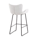 Tara Contemporary Counter Stool in Black Metal and Light Grey Noise Fabric by LumiSource - Set of 2