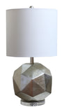 Bethel Silver Table Lamp in Metal & Crystal