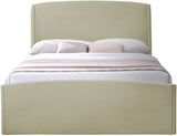 Tess Velvet / MDF / Plastic / Foam Contemporary Beige Velvet King Bed (3 Boxes) - 80.5" W x 91" D x 51" H