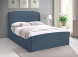 Tess Velvet / MDF / Plastic / Foam Contemporary Blue Velvet King Bed (3 Boxes) - 80.5" W x 91" D x 51" H