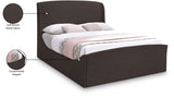 Tess Velvet / MDF / Plastic / Foam Contemporary Brown Velvet King Bed (3 Boxes) - 80.5" W x 91" D x 51" H