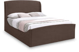 Tess Velvet / MDF / Plastic / Foam Contemporary Brown Velvet King Bed (3 Boxes) - 80.5" W x 91" D x 51" H