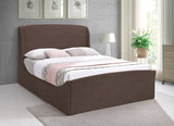 Tess Velvet / MDF / Plastic / Foam Contemporary Brown Velvet Queen Bed (3 Boxes) - 64.5" W x 91" D x 51" H