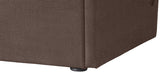 Tess Velvet / MDF / Plastic / Foam Contemporary Brown Velvet Queen Bed (3 Boxes) - 64.5" W x 91" D x 51" H