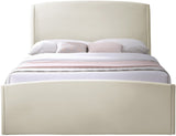 Tess Velvet / MDF / Plastic / Foam Contemporary Cream Velvet King Bed (3 Boxes) - 80.5" W x 91" D x 51" H