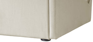 Tess Velvet / MDF / Plastic / Foam Contemporary Cream Velvet Queen Bed (3 Boxes) - 64.5" W x 91" D x 51" H