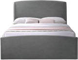 Tess Velvet / MDF / Plastic / Foam Contemporary Grey Velvet King Bed (3 Boxes) - 80.5" W x 91" D x 51" H