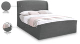 Tess Velvet / MDF / Plastic / Foam Contemporary Grey Velvet Queen Bed (3 Boxes) - 64.5" W x 91" D x 51" H