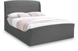 Tess Velvet / MDF / Plastic / Foam Contemporary Grey Velvet Queen Bed (3 Boxes) - 64.5" W x 91" D x 51" H