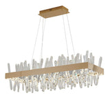 Bethel Gold LED Chandelier in Stainless Steel & Crystal