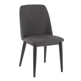 Tintori Contemporary Dining Chair in Charcoal Fabric by LumiSource - Set of 2