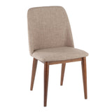 Tintori Contemporary Dining Chair in Brown Fabric by LumiSource - Set of 2