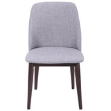 Tintori Contemporary Dining Chair in Walnut and Light Grey Fabric by LumiSource - Set of 2