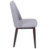 Tintori Contemporary Dining Chair in Walnut and Light Grey Fabric by LumiSource - Set of 2