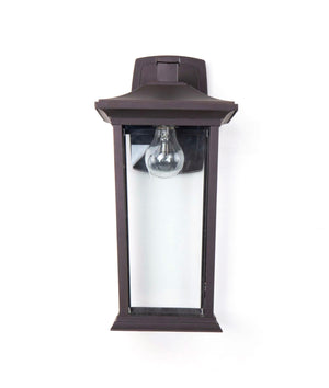 Bethel Black Outdoor Wall Sconce in Metal & Glass