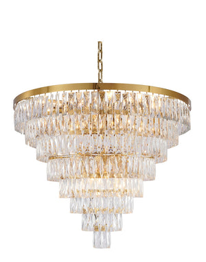 Bethel Gold Chandelier in Metal & Crystal