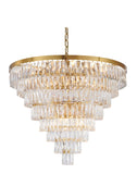 Bethel Gold Chandelier in Metal & Crystal