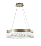 Bethel Gold LED Chandelier in Stainless Steel & Crystal