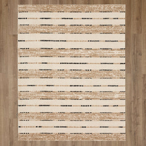 Karastan Rugs Traverse Traverse Machine Woven Polyester Area Rug Lanes Tan 9' x 12'