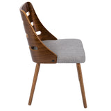 Trevi Mid-Century Modern Dining/Accent Chair in Walnut with Grey Fabric by LumiSource