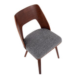 Triad Mid-Century Modern Chair in Walnut Bamboo and Grey Noise Fabric by LumiSource - Set of 2