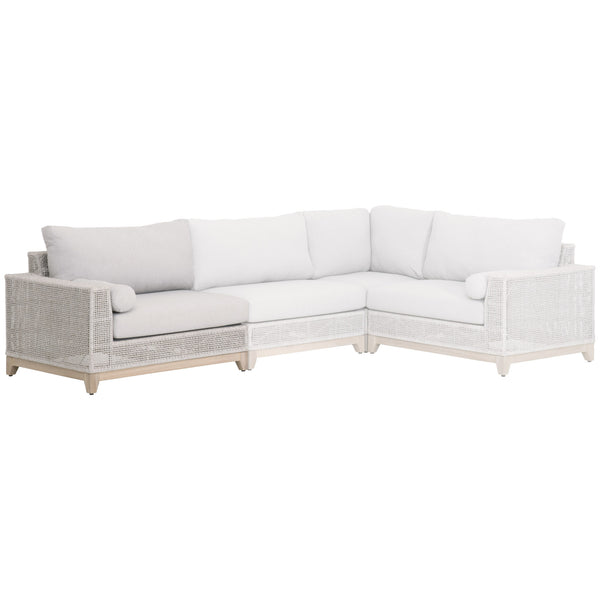 Essentials for Living Woven Tropez Outdoor Modular Left Facing 1-Arm Sofa 6843-2S1L.WTA/PUM/GT