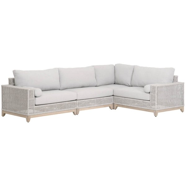 Essentials for Living Woven Tropez Outdoor Modular Left Facing 1-Arm Sofa 6843-2S1L.WTA/PUM/GT