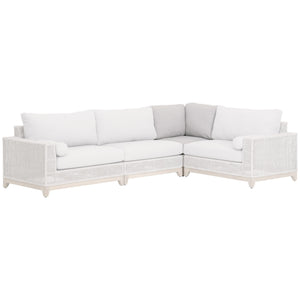 Essentials for Living Woven Tropez Outdoor Modular Corner Sofa 6843-CRN.WTA/PUM/GT