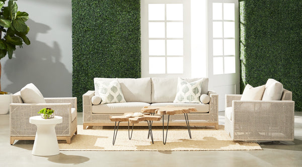 Essentials for Living Woven Tropez Outdoor Swivel Rocker Sofa Chair 6843-1SRCK.WTA/PUM