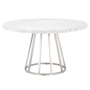 Essentials for Living Traditions Turino 54" Round Dining Table Carrera Top 6059.WHT