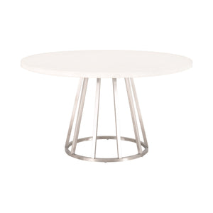 Essentials for Living Traditions Turino 54" Round Dining Table Concrete Top 6059.CON-WHT