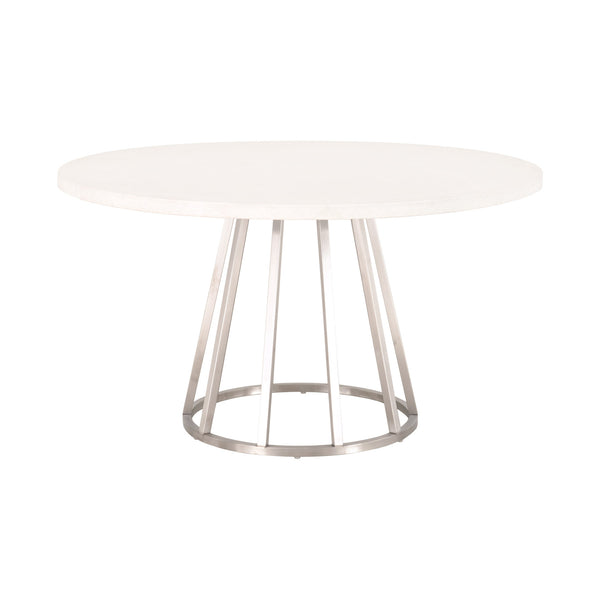 Essentials for Living Traditions Turino 54" Round Dining Table Concrete Top 6059.CON-WHT