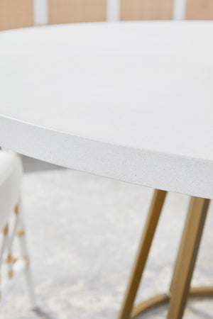 Essentials for Living Traditions Turino 54" Round Dining Table Concrete Top 6059.CON-WHT