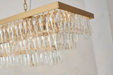 Bethel Gold Chandelier in Metal & Crystal