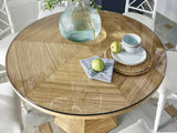 Universal Furniture Coastal Living Getaway Nantucket Round Dining Table w/Glass Top U033E654-UNIVERSAL