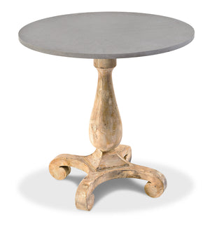 Bistro Table - Ant. Oak - Grey Stone Top