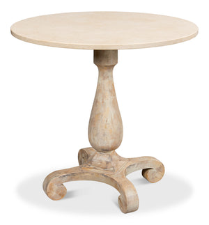 Bistro Table - Ant. Oak - Shiny Trav.Top