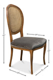 Oval Cane Back S/Chair - Drftwd - Charcoal