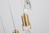 Bethel Brushed Gold Chandelier in Stainless Steel & Crystal