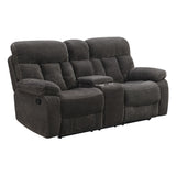 New Classic Furniture Bravo Console Loveseat with Dual Recliners Charcoal U1165-25-SLP